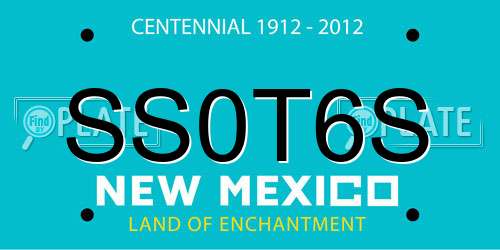SS0T6S New Mexico License Plate