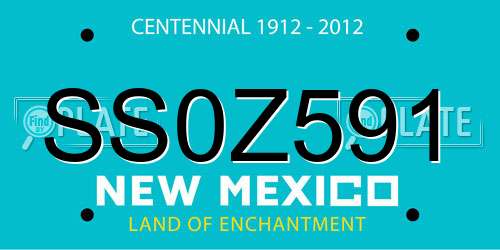 SS0Z591 New Mexico License Plate