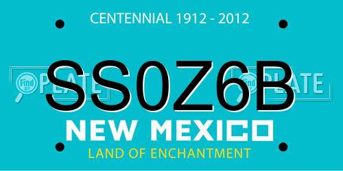 SS0Z6B New Mexico License Plate