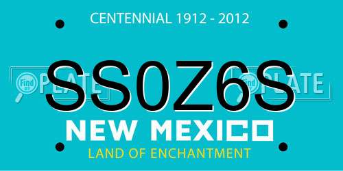 SS0Z6S New Mexico License Plate