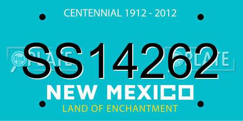 SS14262 New Mexico License Plate