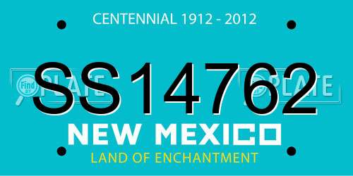 SS14762 New Mexico License Plate