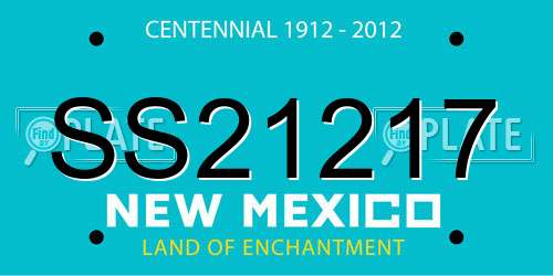 SS21217 New Mexico License Plate