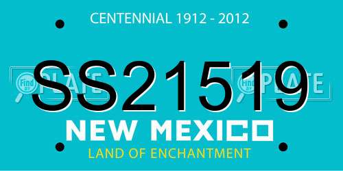 SS21519 New Mexico License Plate