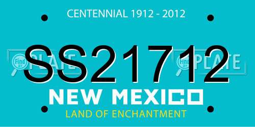 SS21712 New Mexico License Plate
