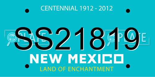 SS21819 New Mexico License Plate
