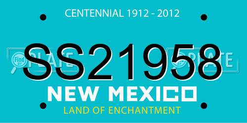 SS21958 New Mexico License Plate