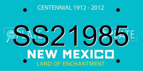 SS21985 New Mexico License Plate