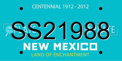 SS21988 New Mexico License Plate