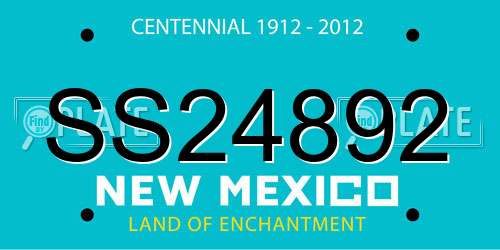 SS24892 New Mexico License Plate
