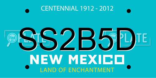 SS2B5D New Mexico License Plate