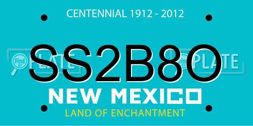 SS2B8O New Mexico License Plate
