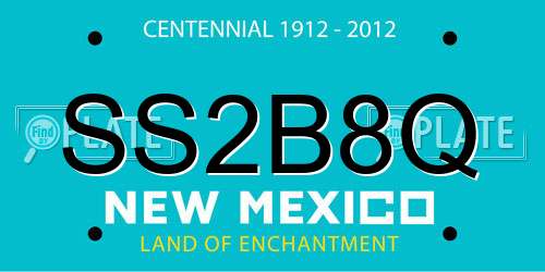 SS2B8Q New Mexico License Plate