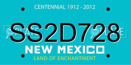 SS2D728 New Mexico License Plate