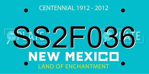 SS2F036 New Mexico License Plate