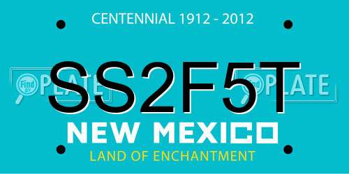 SS2F5T New Mexico License Plate