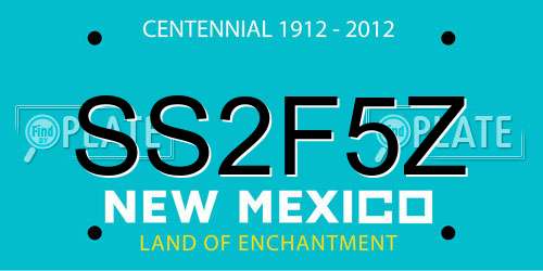 SS2F5Z New Mexico License Plate