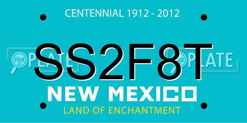 SS2F8T New Mexico License Plate