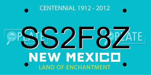 SS2F8Z New Mexico License Plate