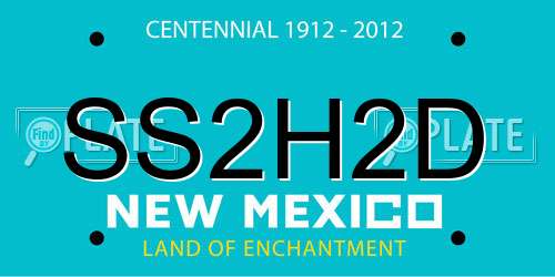 SS2H2D New Mexico License Plate