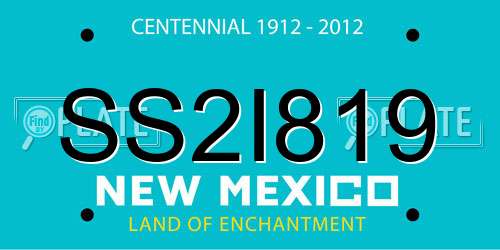 SS2I819 New Mexico License Plate