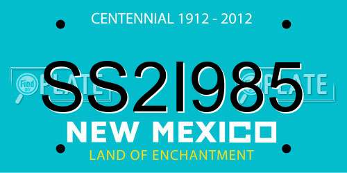 SS2I985 New Mexico License Plate
