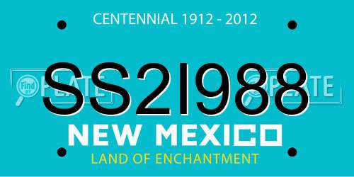 SS2I988 New Mexico License Plate