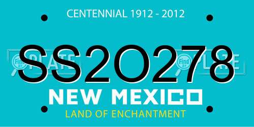 SS2O278 New Mexico License Plate