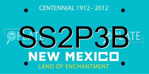 SS2P3B New Mexico License Plate