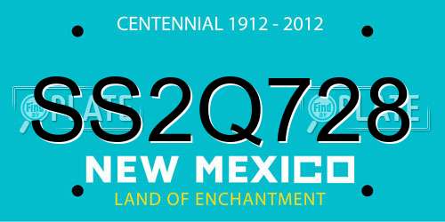 SS2Q728 New Mexico License Plate