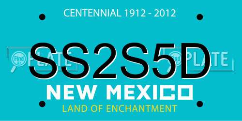 SS2S5D New Mexico License Plate