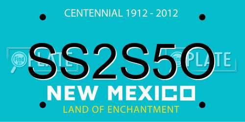 SS2S5O New Mexico License Plate