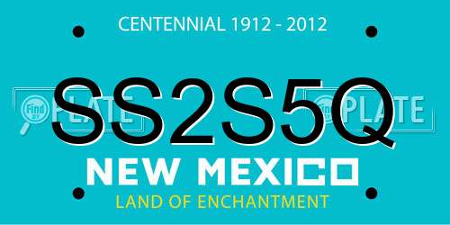 SS2S5Q New Mexico License Plate