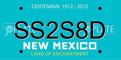 SS2S8D New Mexico License Plate