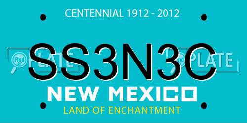 SS3N3C New Mexico License Plate