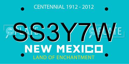 SS3Y7W New Mexico License Plate