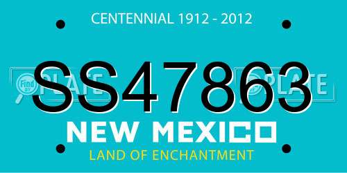 SS47863 New Mexico License Plate