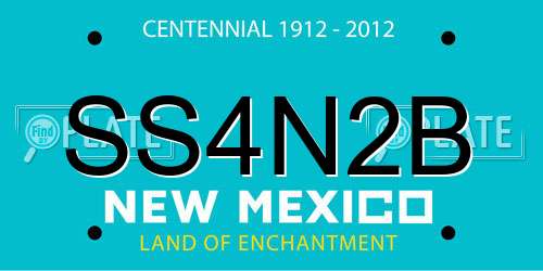 SS4N2B New Mexico License Plate