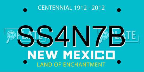 SS4N7B New Mexico License Plate