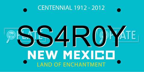 SS4R0Y New Mexico License Plate