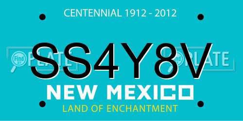 SS4Y8V New Mexico License Plate