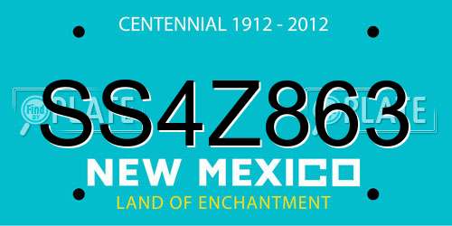 SS4Z863 New Mexico License Plate