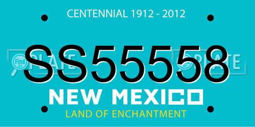 SS55558 New Mexico License Plate