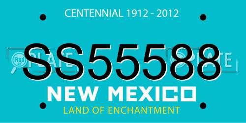 SS55588 New Mexico License Plate
