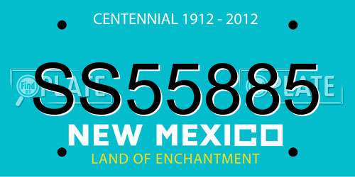 SS55885 New Mexico License Plate