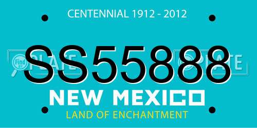 SS55888 New Mexico License Plate