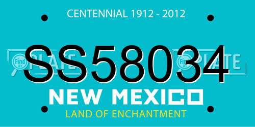 SS58034 New Mexico License Plate