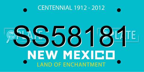 SS58181 New Mexico License Plate