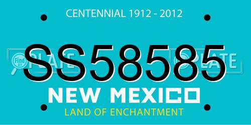 SS58585 New Mexico License Plate