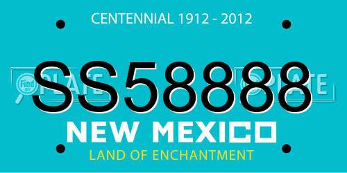 SS58888 New Mexico License Plate